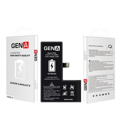 pin iPhone X dung lượng siêu cao chính hãng GENA 5